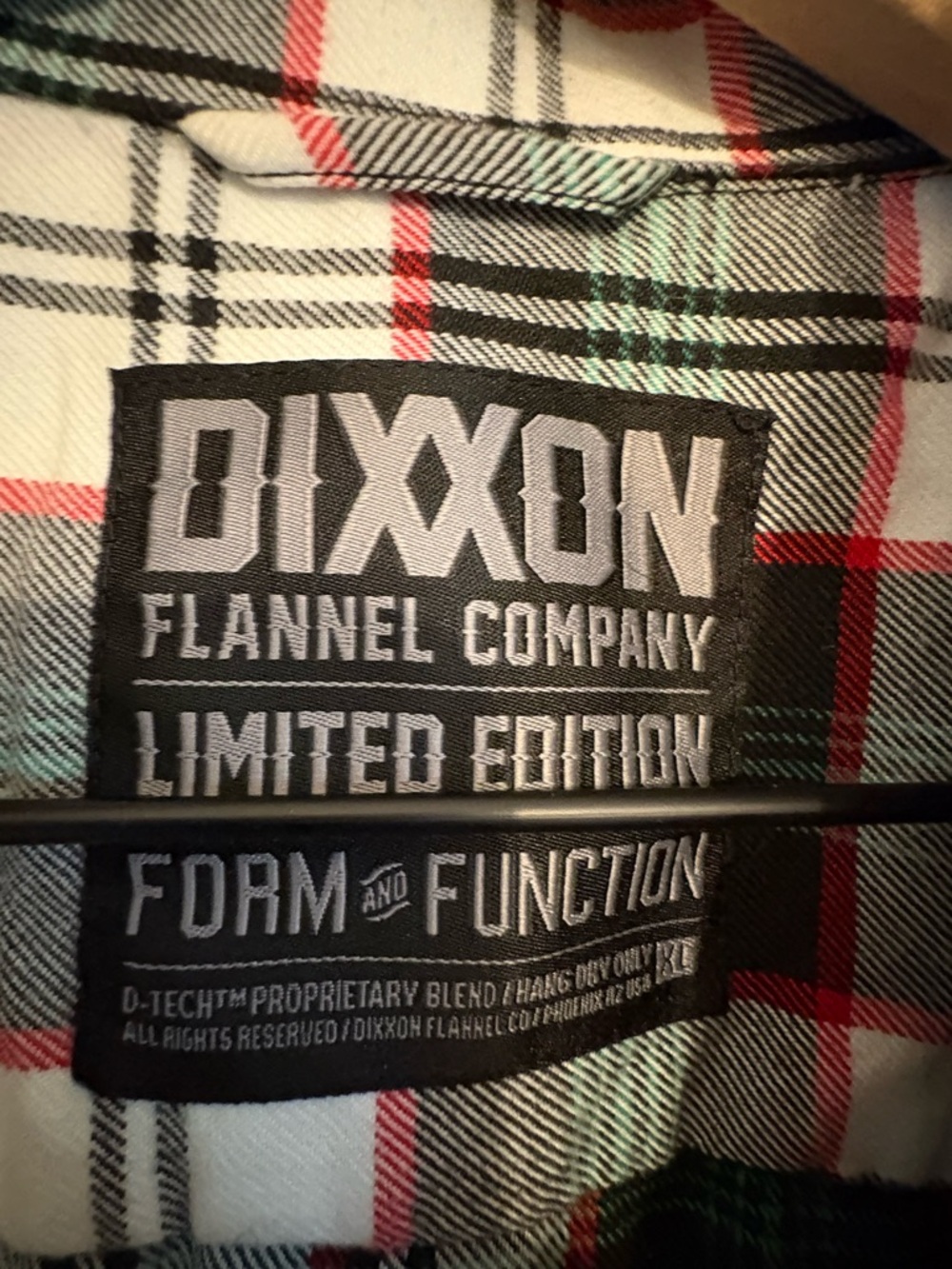 DIXXON Red Black Green Cream Plaid Flannel Shirt